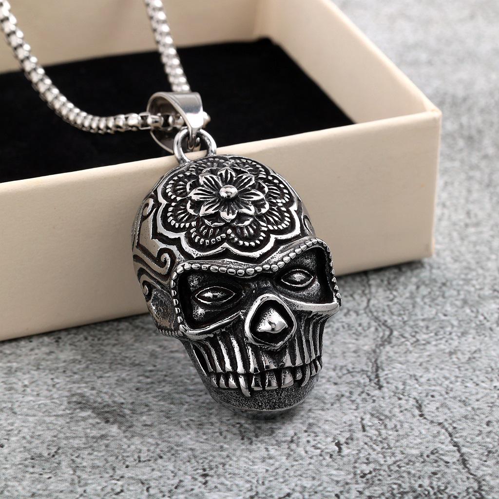 European Retro Devil Mask Pendant Necklace - Unisex Punk Stainless Steel
