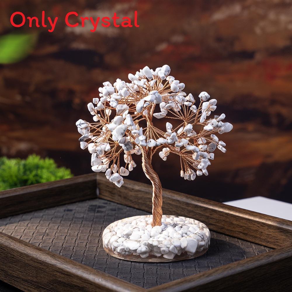 Natural Crystal Wealth Tree Home Decor With Rainbow Colors For Living Room Display