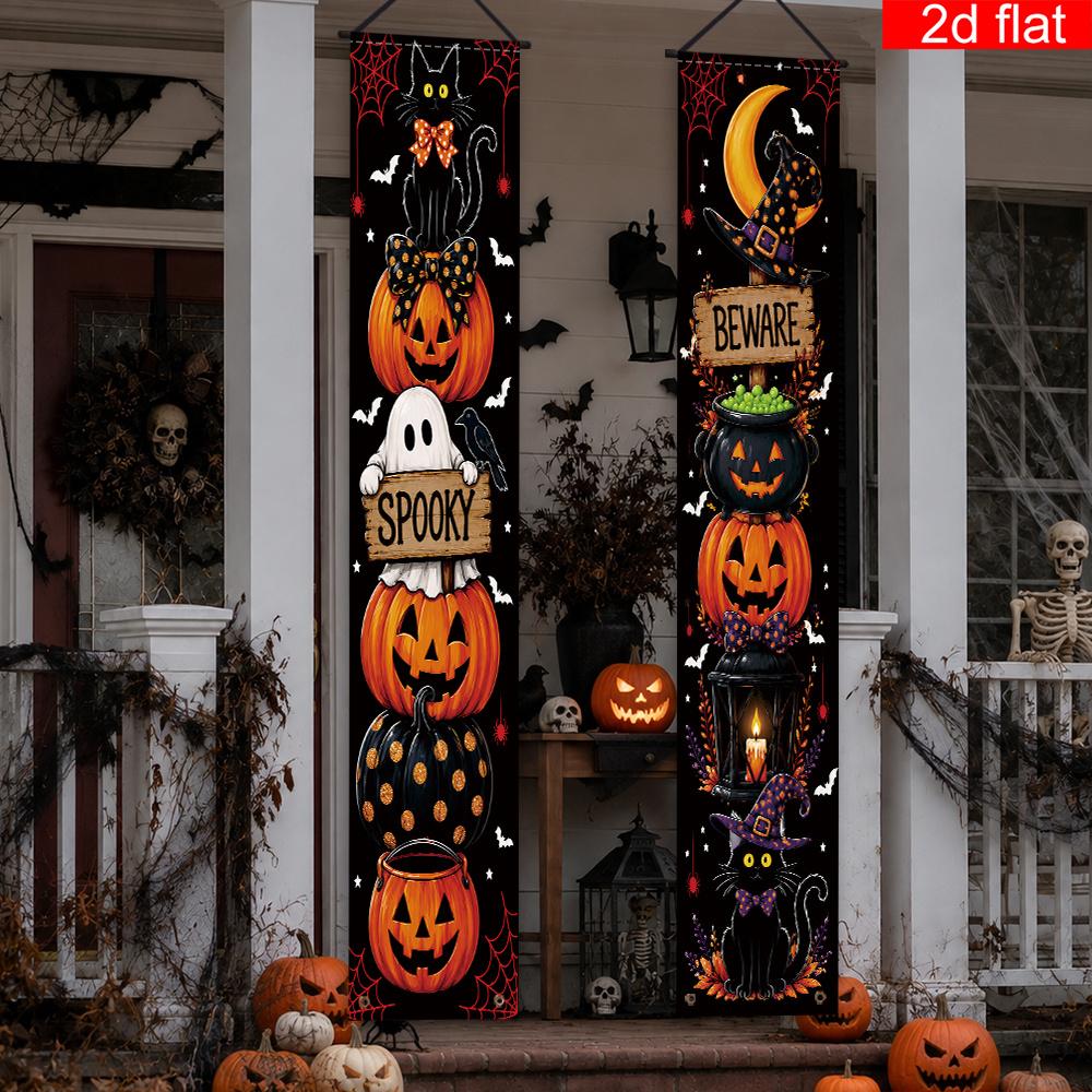Halloween Banner 2pcs Cat Design (Polyester) for Porch