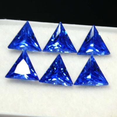 Natural Blue Sapphire Loose Gemstone 6 Pcs 5x5 Mm Trillion September Birthstone for Gem Collections