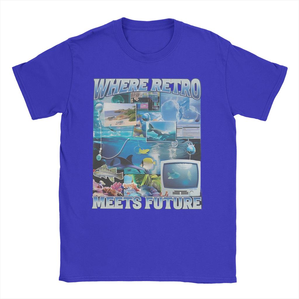Frutiger Aero Wo Retro auf Zukunft trifft Herren Damen T-Shirts Schule Computer 2000er Tees T-Shirt Reine Baumwolle 4XL 5XL 6XL Kleidung