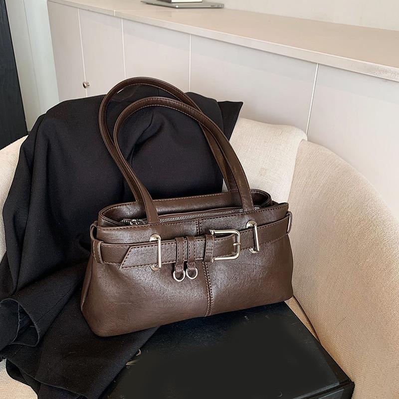 Yogodlns Shoulder Bag PU Leather Tote Bag Zipper Closure Top Handle Satchel Underarm Bag for Women Shopping Travel