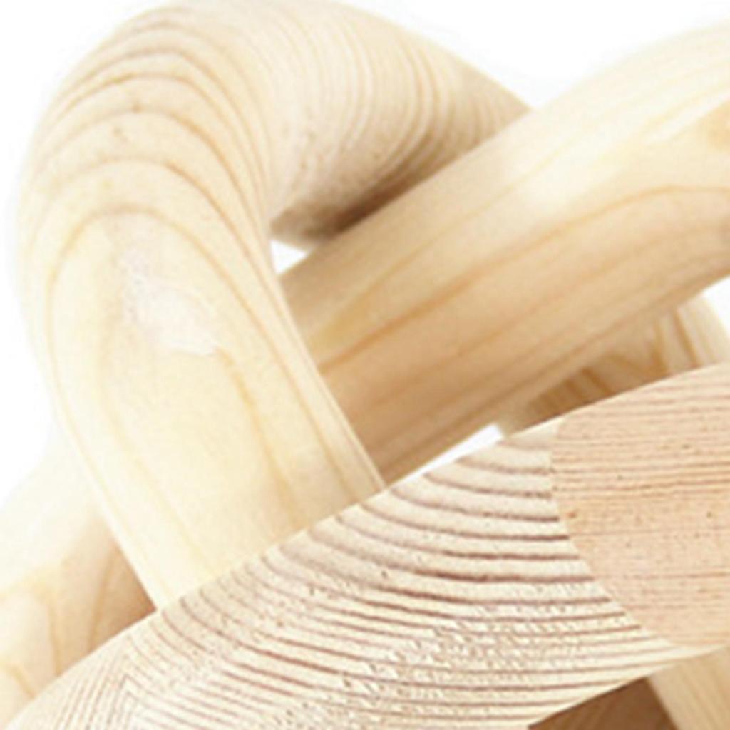 Wood Chain Decor 3 Link Wooden Knot Creative Carved Decorative