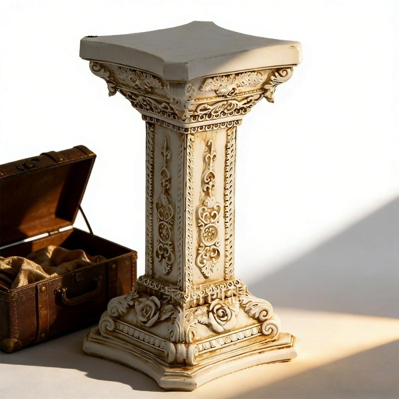 Roman Pillar Garden Statues Resin Roman Column Figurines Display Pedestal Stand Sculptures Garden Outdoor Indoor Decors