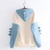 Fashion Women Casual Solid Color Long Sleeve Splice Sweatshirt Tops