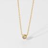 Gold Plated Stainless Steel Round Zircon Pendant Necklace For Women Minimalist Classic Choker Necklace
