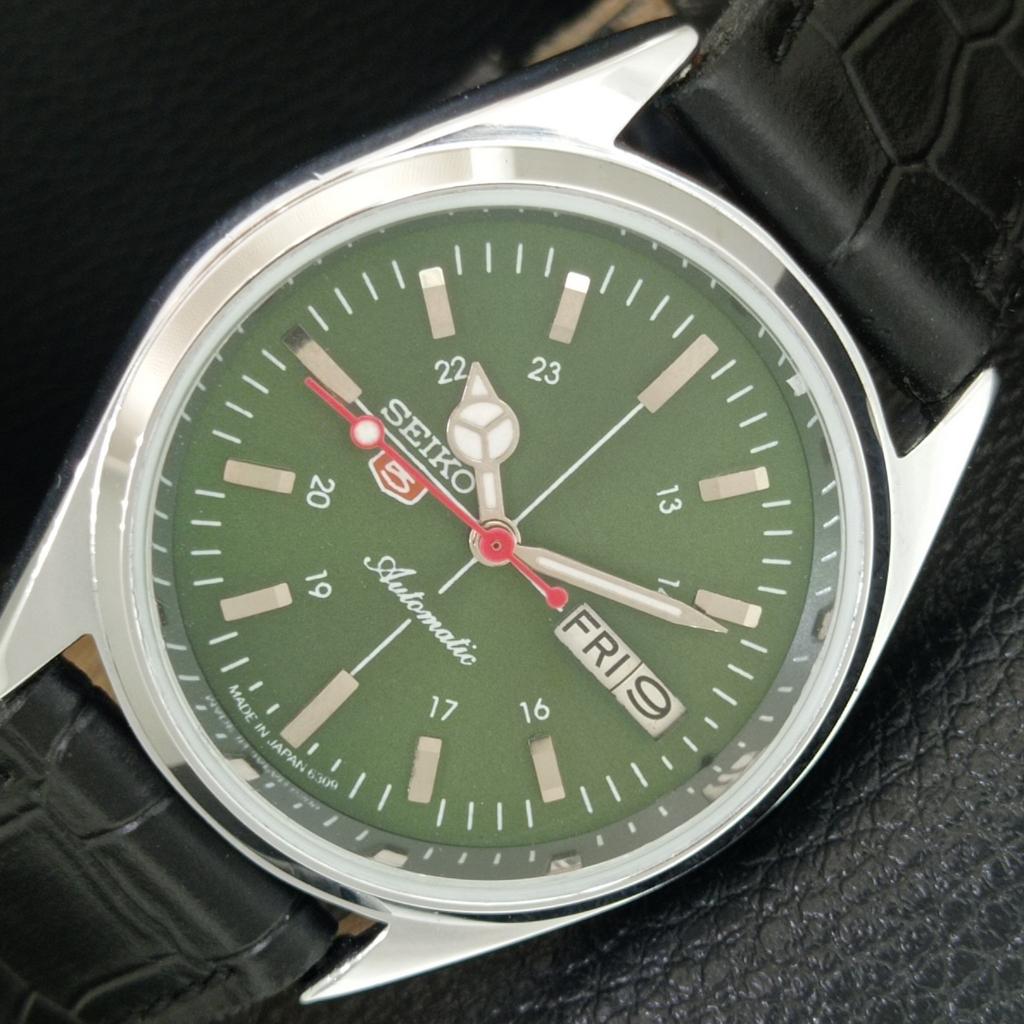 

VINTAGE SEIKO 5 AUTOMATIC 6309A REFURBISHED JAPAN MENS GREEN WATCH a442770-1