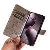 For Honor 400 5G (Global) Stand Case Leaf Shape Magnetic Clasp Leather Phone Cover with Hand Strap