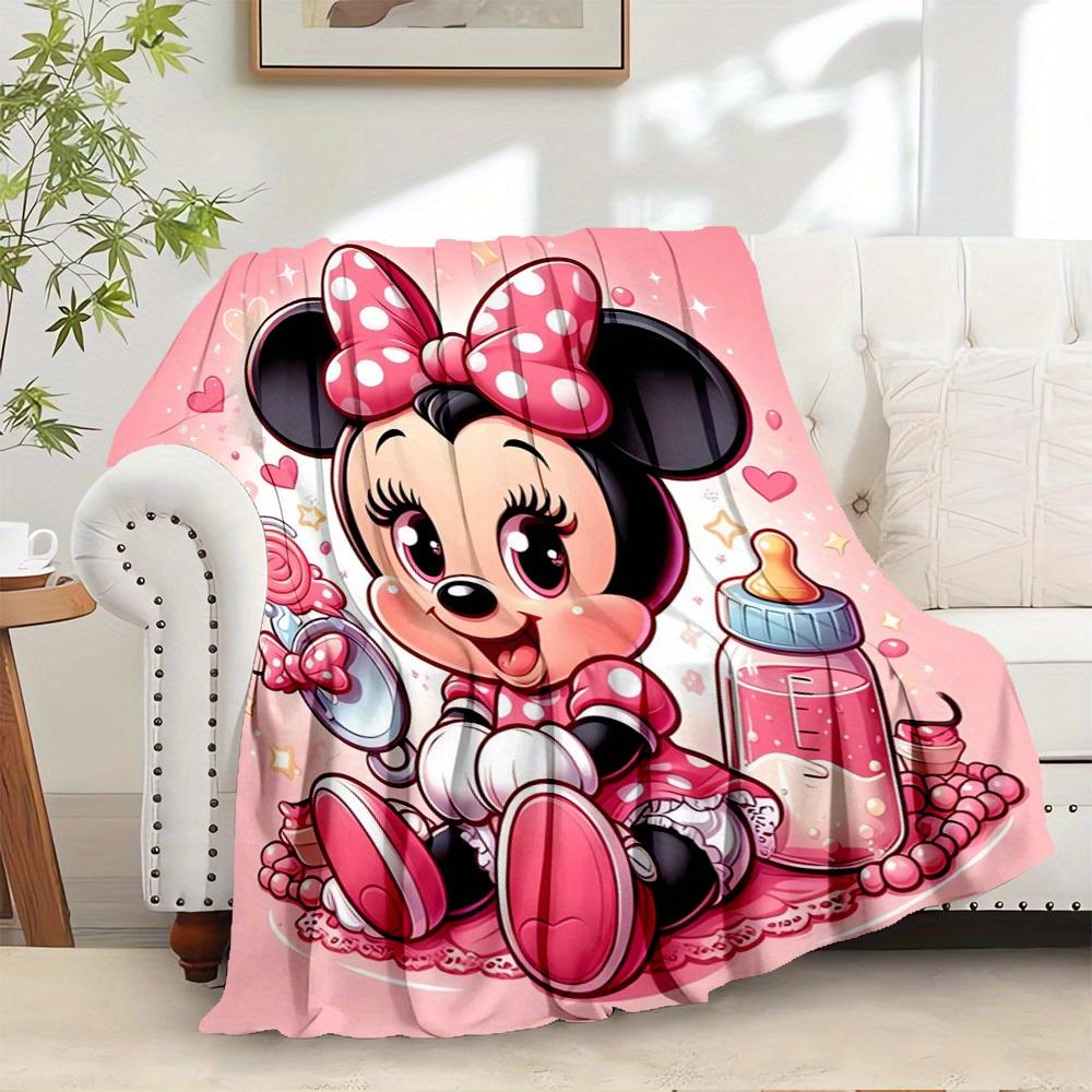 

1pc Flannel Bedding Cover Blanket - Cute Minnie Design, Soft and Warm Sofa 75x90cm