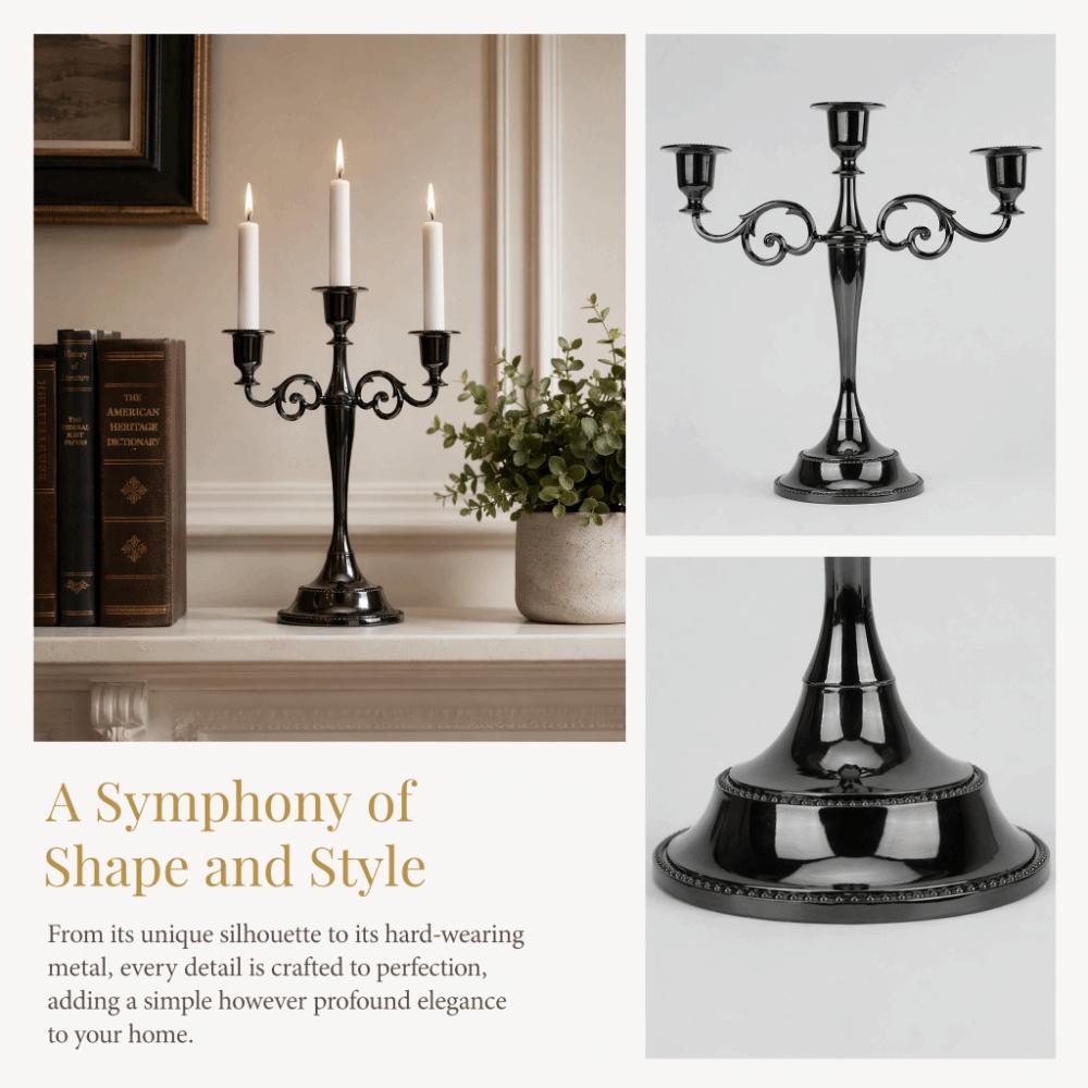 9.84x10.63in Antique Metal Candle Holder Metal Dinner Decor Candle Stand Dining Table Arrangement