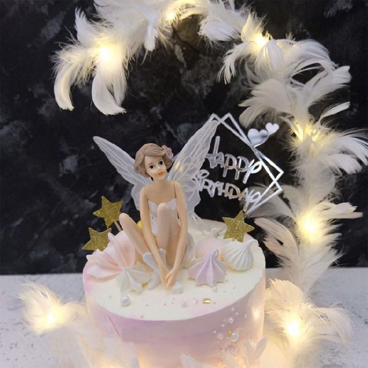 Romantic Fairies Figurines Angel Ornaments for Xmas Cake Topper Home Decor 3Pack