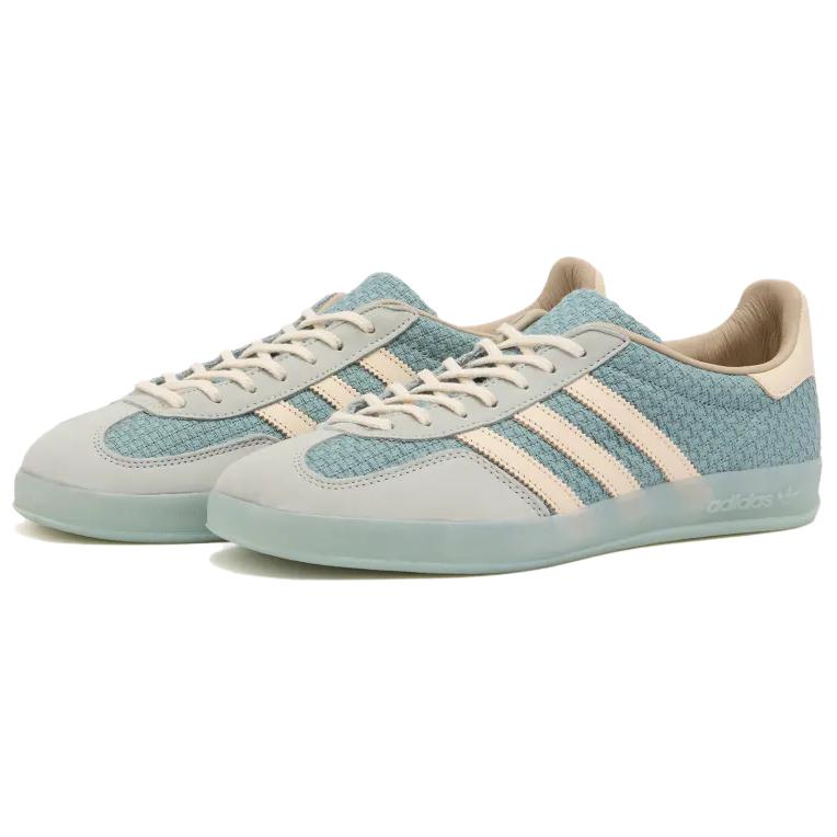 adidas Gazelle Indoor Baumwollgewebe-Packung - Hellblaue Herren-Sneaker Türkis Lieferant-Color Wonder-White JR8852
