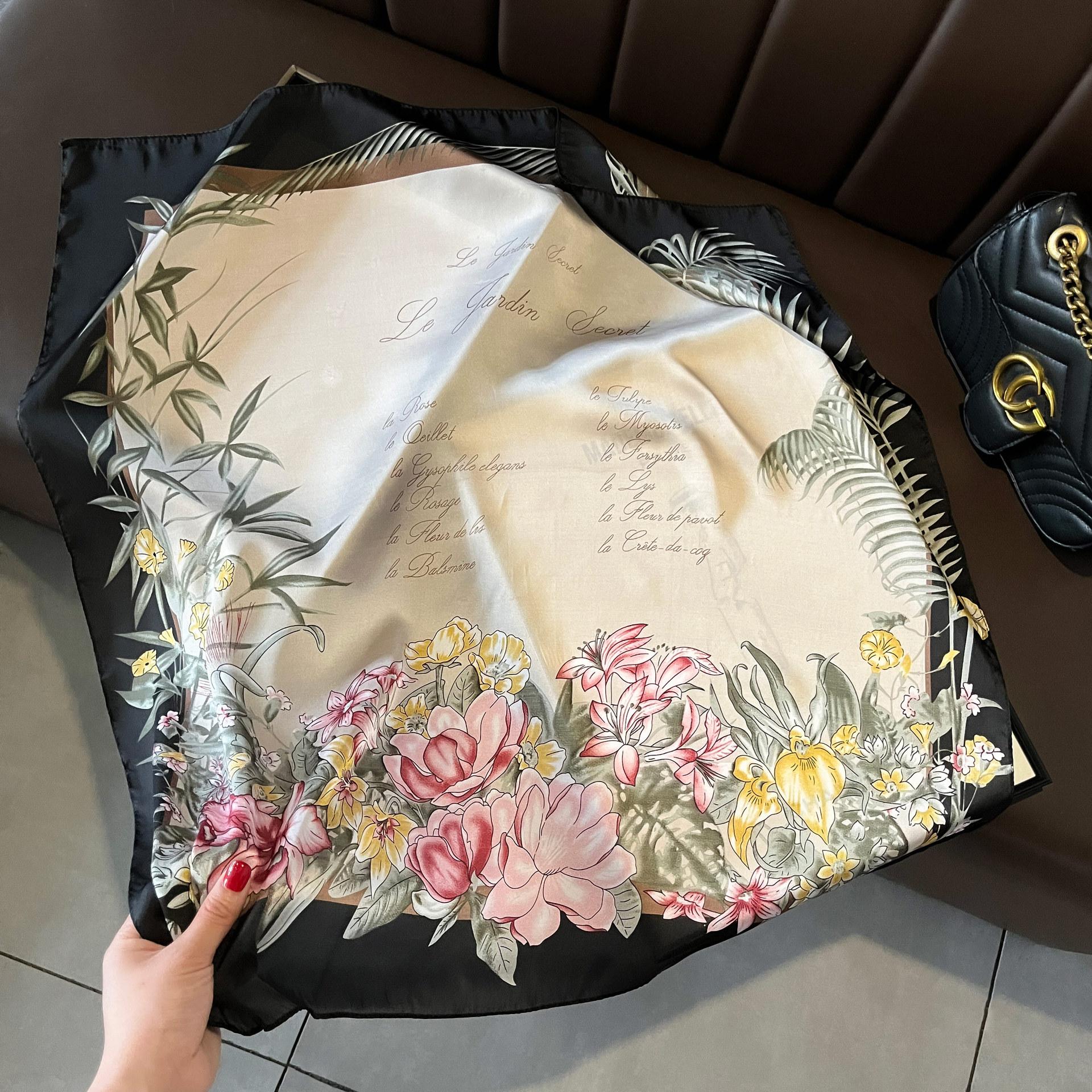 

Высококачественные роскошные шелковые шарфы, повязка на голову, шарфы, шейный шарф для женщин, шелковый шарф с цепочкой, женская декоративная шаль 70*70cm