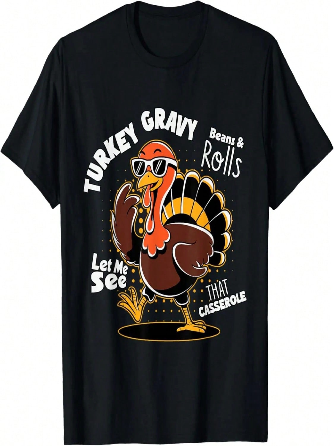 Turkey Gravy Beans Rolls Thanksgiving Teacher T-Shirt S разноцветный