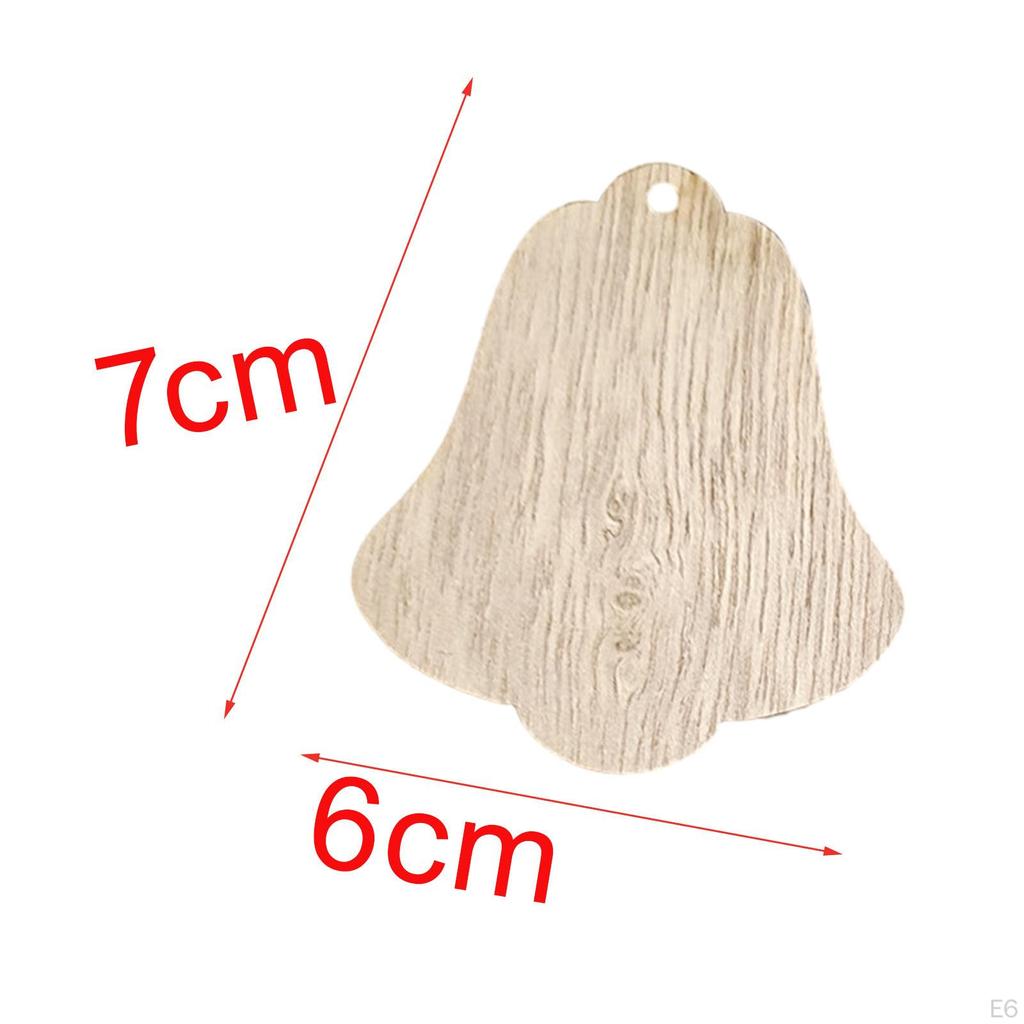 10 Pieces Unfinished Wooden Cutouts Christmas Tree Decoration Hanging Unpainted DIY