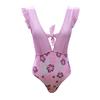 Wzburzyć Bikini Jednoczęściowy strój kąpielowy Kobiety Stroje kąpielowe Backless V-Neck Monokini Print Kostium kąpielowy