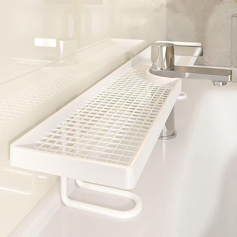 Household Mirror Front Toilet Rack Bathroom Washstand Wall-Mounted Faucet Non-Punching Sink Storage Multifunctional Fashion