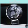Classic Design 60mm 3d Crystal Ball Glass Laser Engraved Miniature Earth Sphere Gift