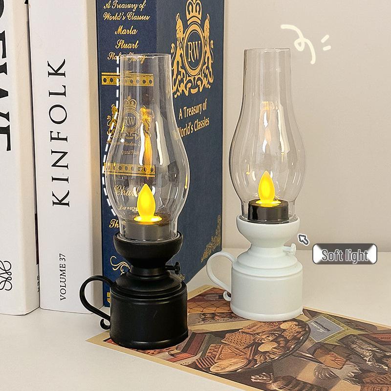 Retro LED Petroleumlampe: Leuchtendes Nachtlicht & Desktop-Ornament