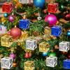 60/6Pcs Christmas Mini Ornaments Foam Gift Boxes Xmas Tree Hanging Pendants New Year Gifts For Xmas Party Decorations Supplies
