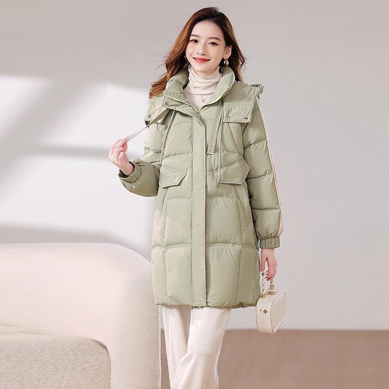 Down and padded jacket women's mid-length model 2025 new winter thickened padded jacket loose cotton jacket
