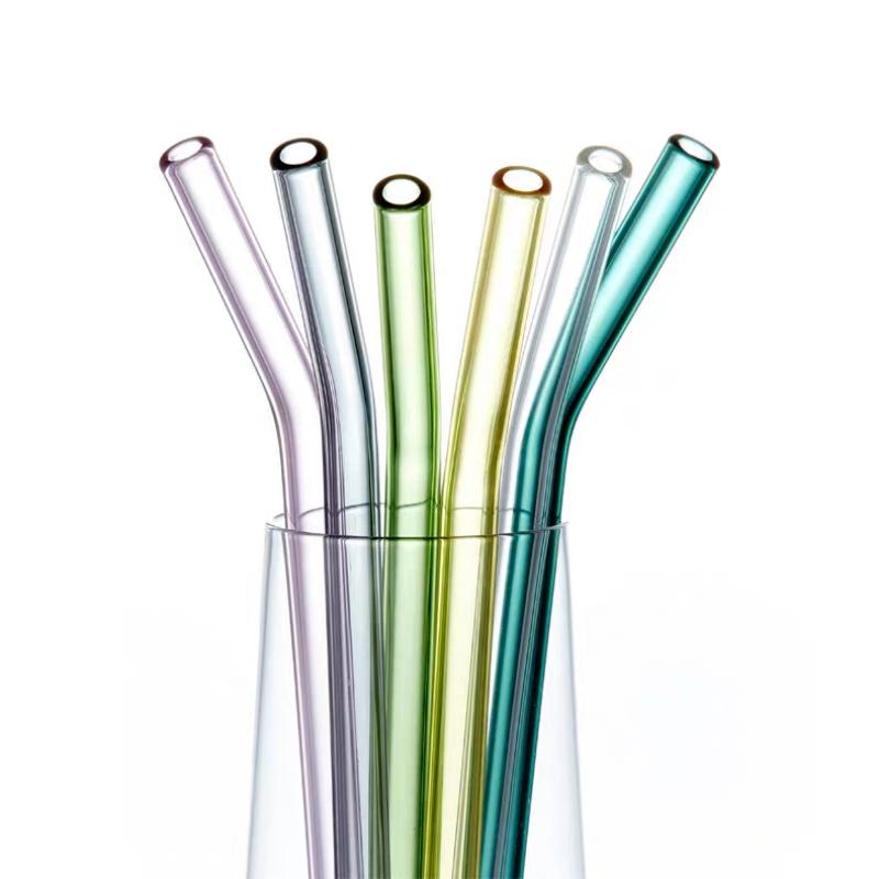 100Pcs Reusable Drinking Glass Straws 20cmx8 mm For Smoothies, Tea, Juice --10Pack With 20Pcs Cleaning Brush Barware