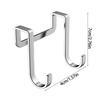 No Drill Cabinet Door Hook 5 Pack In Stainless Steel, Double Over Door Hanger for Bathroom Accessories, Towels, Keys and Small Space Storage