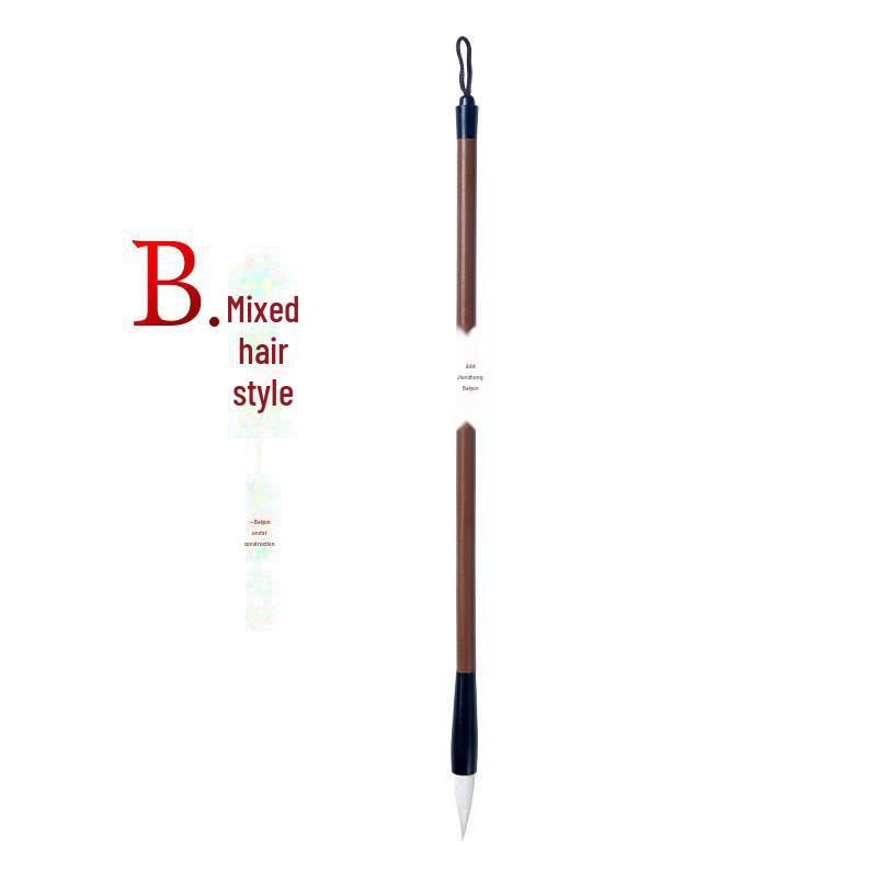 Wolf and Goat Hair Brushes for Primary School Calligraphy – Large, Medium, Small Solid Wood Brushes