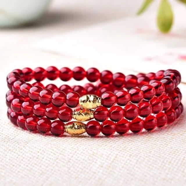 Red Agate Zodiac Guardian Deity108Buddhist Bead Bracelet for Men and Women, Personal Zodiac Buddha Prayer Bead Bracelet