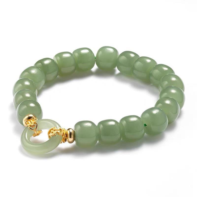 

1Pcs Vintage Agate Talismans Luxury Jewelry Green Natural Jade Ring Bracelet Charm Fashion Gifts For Women onesize