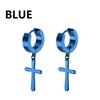 1 Pair Fashion Cross Circle Earring Stainless Steel Punk Dangle Rock Style Earrings Women Men's Earrings Fashion Jewelry Gift