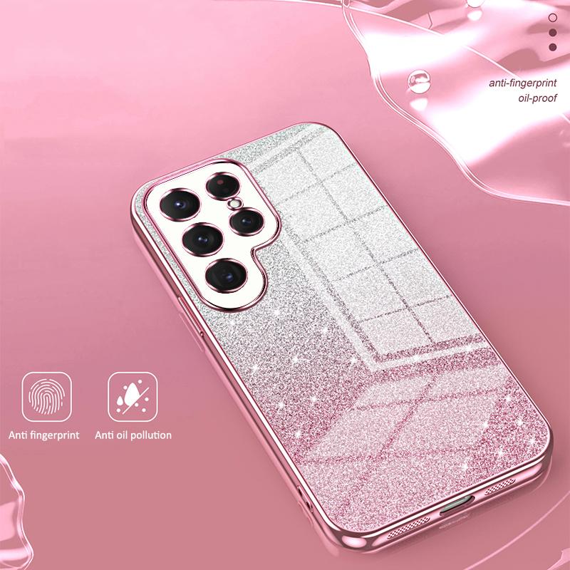For Samsung Galaxy S24 Ultra TPU Case Precise Cutout Glitter Design Phone Back Cover