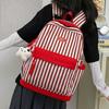 Striped Print Student Schoolbag Lightweight Commuter Backpack Girls Travel Bag
