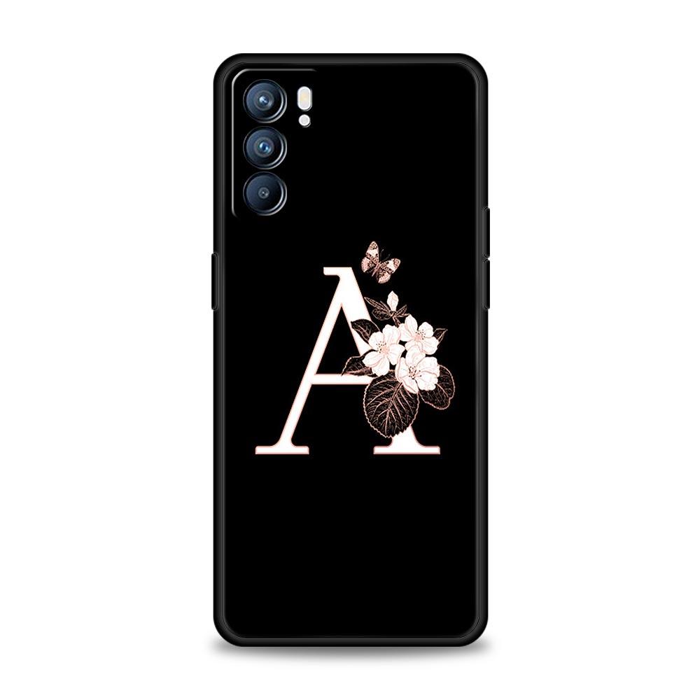 

Чехол для телефона Oppo A17 A31 A54 A57 A78 A79 Find X5 X6 Reno 7 8 10 11 12 13 F Pro 5G Мягкий ТПУ Корпус Цветы Первая Буква Reno11 F