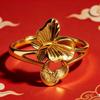 Klassischer Mode Sand Gold Blume Offener Ring für Damen