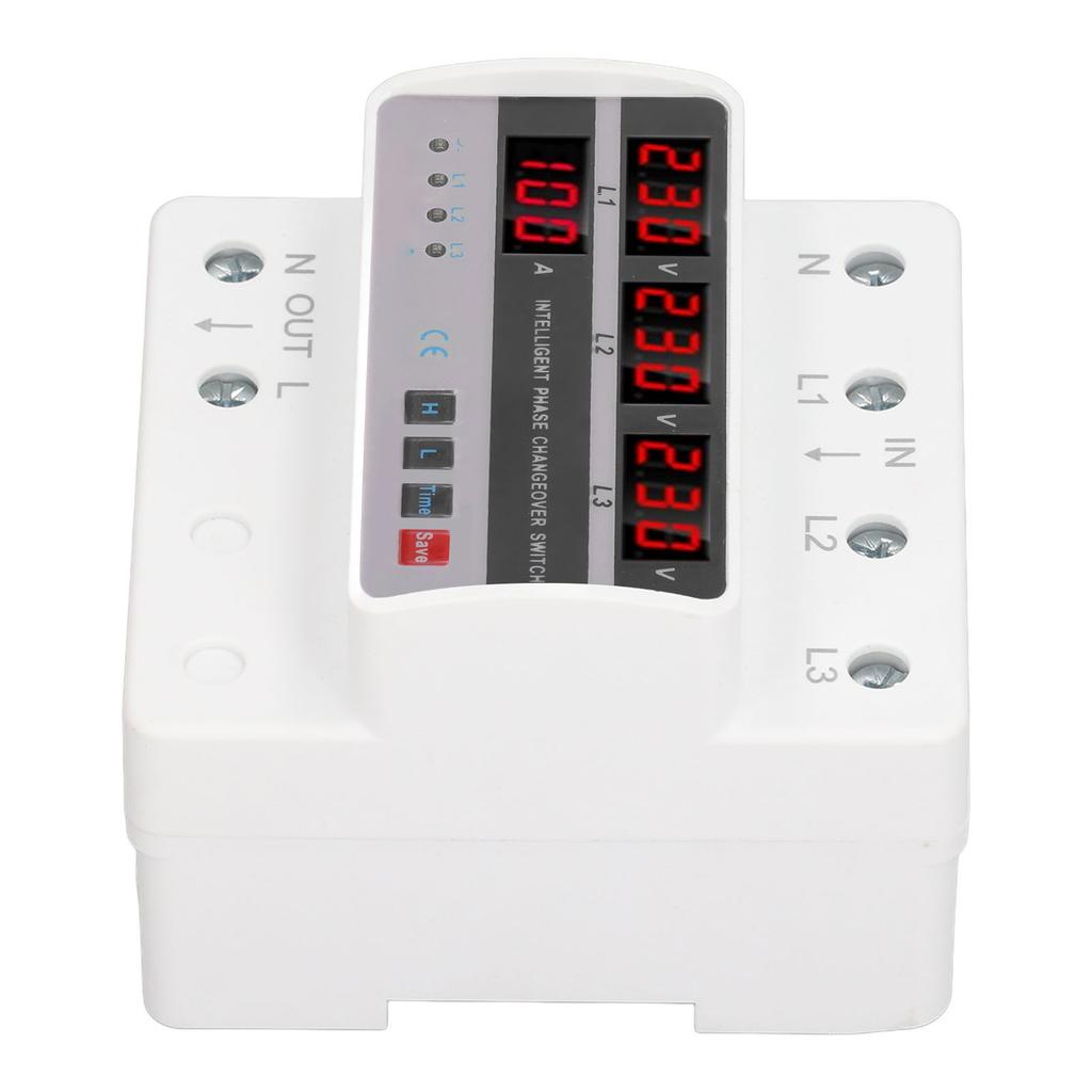 3 Phase Voltage Transfer Switch DIN Rail Mounted Electrical Selector Switch Voltage Current Protection Device AC220V