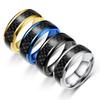 Men's Fashion Carbon Fiber Patch Ring Creative Personalized Finger Jewelry Accessory For Daily Wear