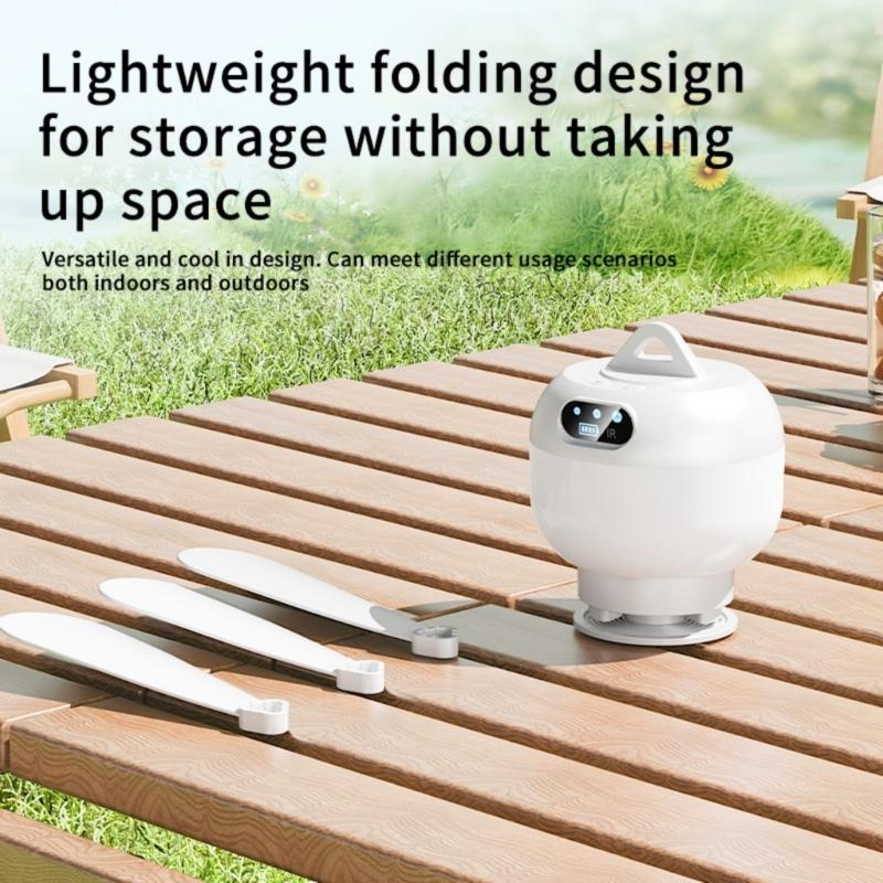 6000mAh Cordless Camping Fan with Light Detachable Blade Hanging Fan for Outdoor Canopy Dormitory Tent Ceiling Fan