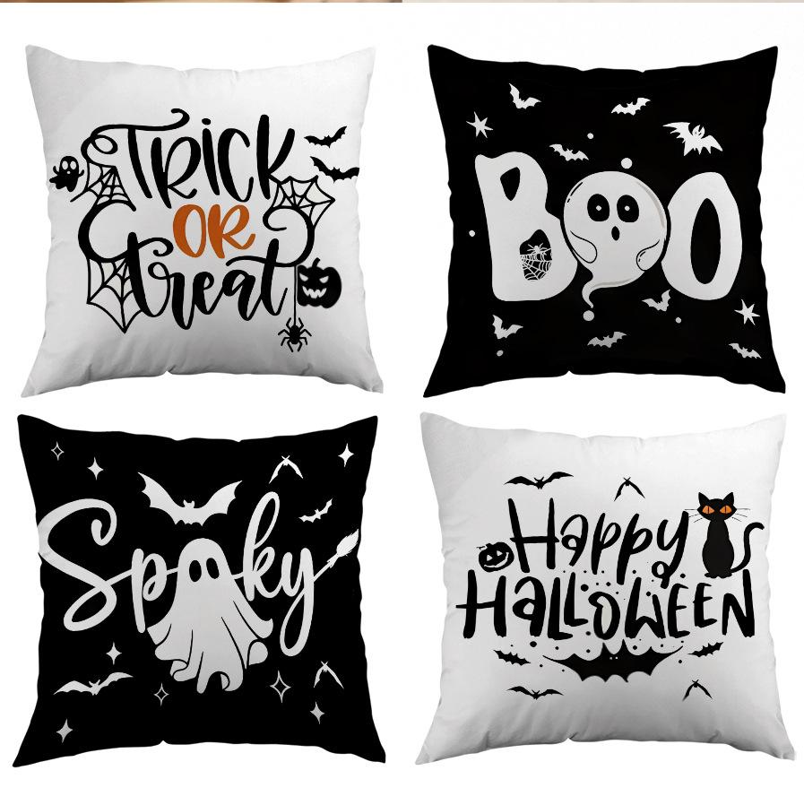 Halloween Pillowcase Ghost Printed Linen Material American Holiday Decoration Pillowcase