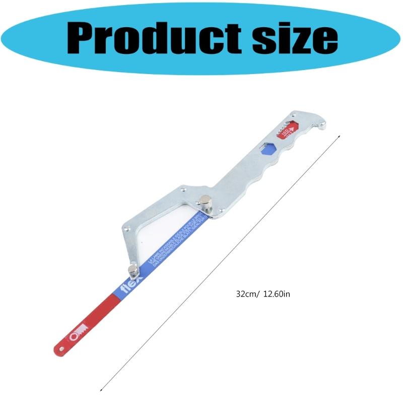 Durability Steel Hacksaw With Thickened Design Easy Blade Replacement Builts In Hex Wrench Comfortable Grip For Travel