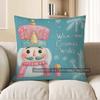 Home Decor Nutcracker With Snowflakes Winter Pillow Cover Pattern Cushion Cover Suitable For Sofa Bedroom Car Pillow Cover