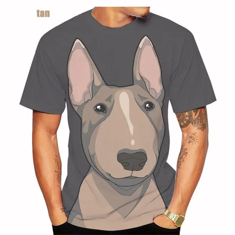 Új Divat Bullterrier 3D Nyomtatott Férfi és Női Póló Alkalmi Kutya Bullterrier Utcai Ruha Harajuku Rövid Ujjú Méret XS-6XL
