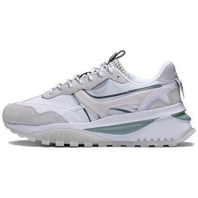 Li Ning Fangyuan Evo Látka Syntetická Koža Klasická Móda Reflexné Nízke Športové Bežné Topánky Dámske tenisky Biela Sivá AGCS164-3