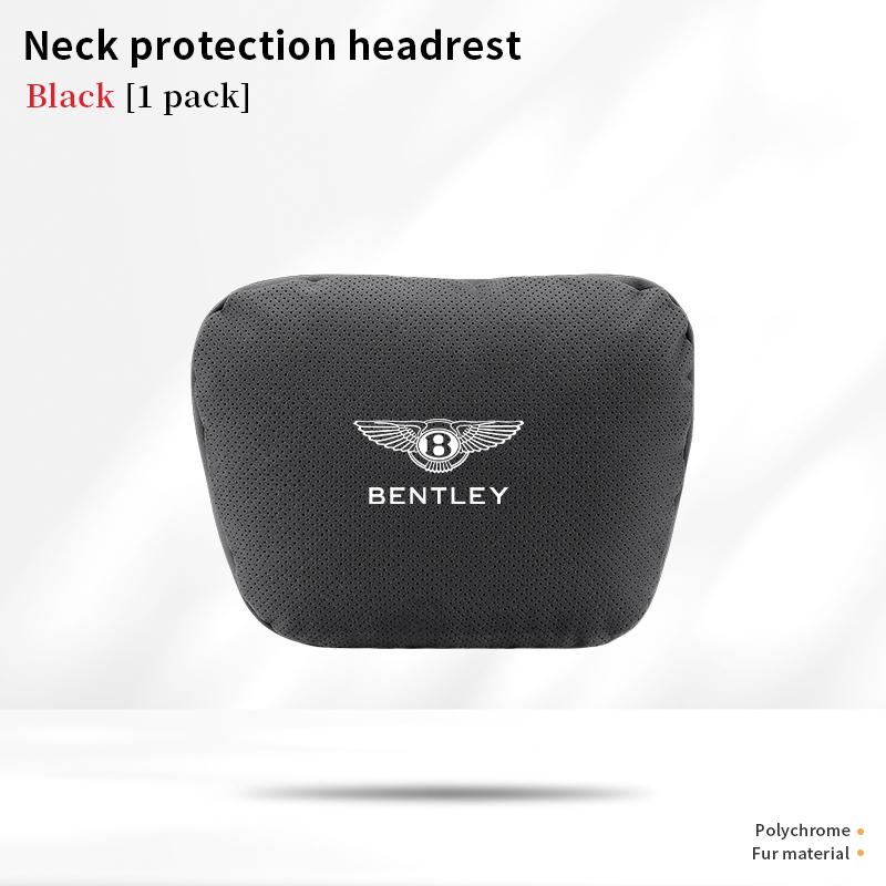 

For Bentley Continental GT MULLINER Bentayga Flying Hurtling Spurlogo Car Headrest Neck Support Lumbar Cushion Soft Neck Pillow чёрный