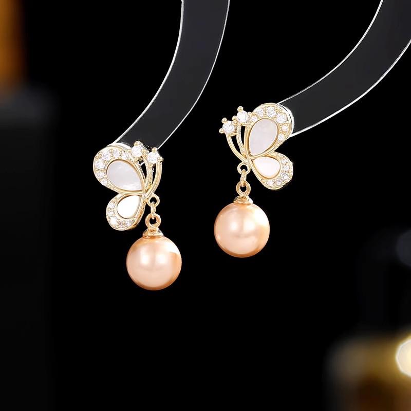 Korean Style S925 Silver Pearl Stud Earrings for Women - Simple, Elegant, and High-End