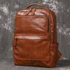 Retro First-Layer Cowhide Men'S Travel Backpack Women'S Leather Computer Backpack Large-Capacity Handbag