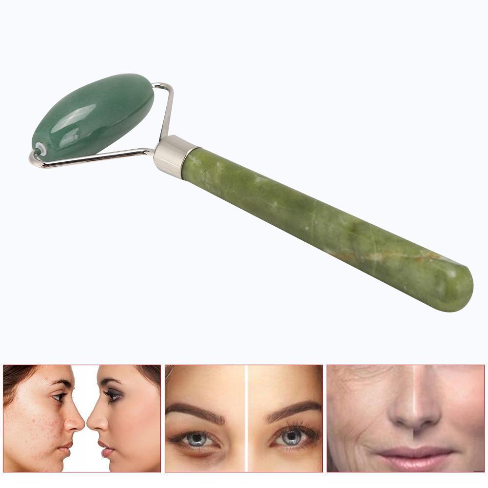 Jadestone Roller Face Massager Skin Tightening Lifting AntiWrinkle Facial Massage Instrument(Pink QuartzJadestone Single Head )