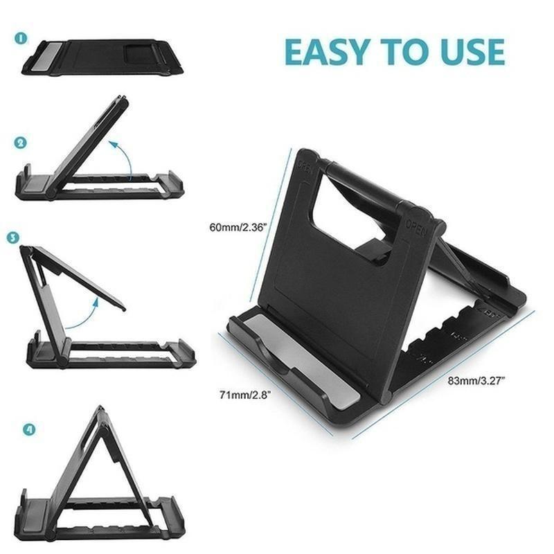 Mini Creative Portable Universal Folding Plastic Phone HolderPortable Tablet Holder Adjustable Flexible Folding Lazy Desktop Mobile Phone Stand Mount