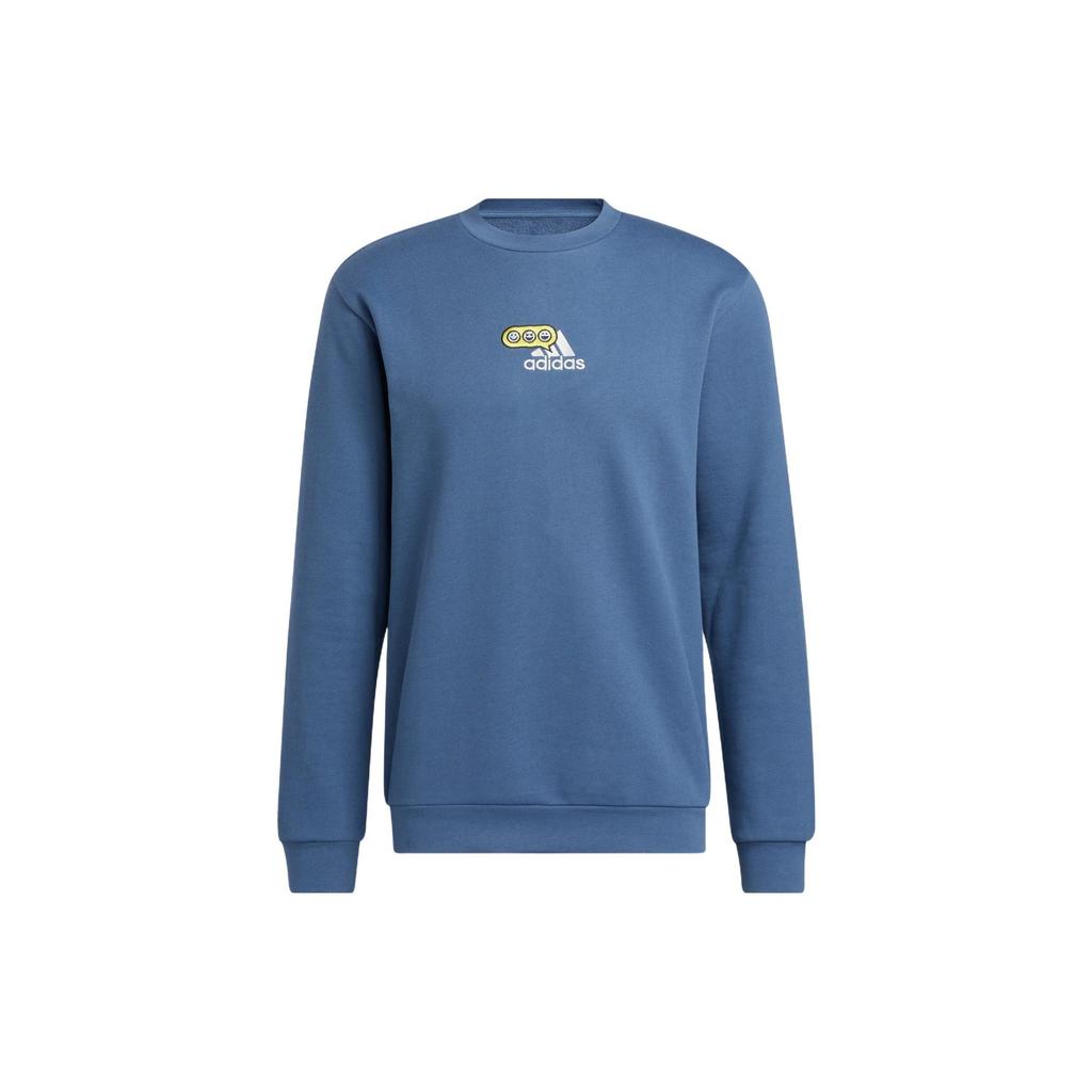 adidas Sweatshirts Men's Asphalt Gray Crew Neck Moderate Regular HK6747