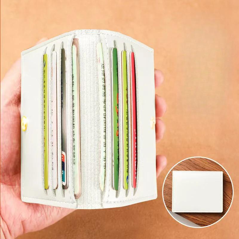 Ultra-thin Small Bank Card Multi Slot Card Holder Wallet for Women and Men Solid Leather Credit Card Bag Male CardHolder